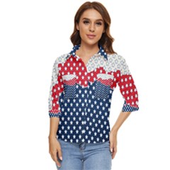 Illustrations Stars Women s Quarter Sleeve Pocket Shirt