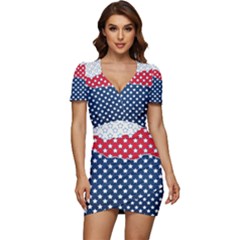 Illustrations Stars Low Cut Cap Sleeve Mini Dress