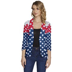 Illustrations Stars Women s One-button 3/4 Sleeve Short Jacket