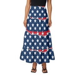 Illustrations Stars Tiered Ruffle Maxi Skirt