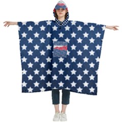 Illustrations Stars Women s Hooded Rain Ponchos