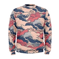 Waves Ocean Sea Water Pattern Rough Seas Digital Art Nature Nautical Men s Sweatshirt