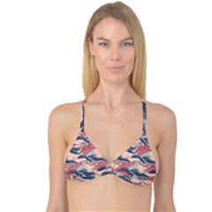 Waves Ocean Sea Water Pattern Rough Seas Digital Art Nature Nautical Reversible Tri Bikini Top