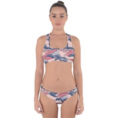 Waves Ocean Sea Water Pattern Rough Seas Digital Art Nature Nautical Cross Back Hipster Bikini Set