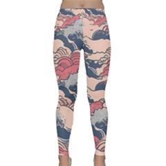 Waves Ocean Sea Water Pattern Rough Seas Digital Art Nature Nautical Lightweight Velour Classic Yoga Leggings