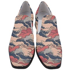 Waves Ocean Sea Water Pattern Rough Seas Digital Art Nature Nautical Women Slip On Heel Loafers