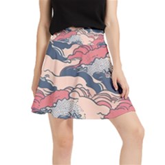 Waves Ocean Sea Water Pattern Rough Seas Digital Art Nature Nautical Waistband Skirt