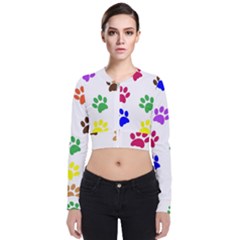 Pawprints Paw Prints Paw Animal Long Sleeve Zip Up Bomber Jacket