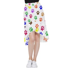 Pawprints Paw Prints Paw Animal Frill Hi Low Chiffon Skirt