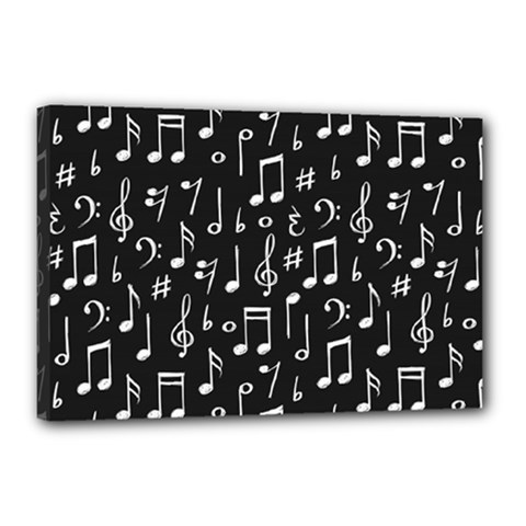 Chalk Music Notes Signs Seamless Pattern Canvas 18  X 12  (stretched)