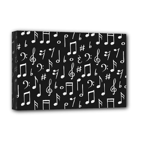 Chalk Music Notes Signs Seamless Pattern Deluxe Canvas 18  X 12  (stretched)