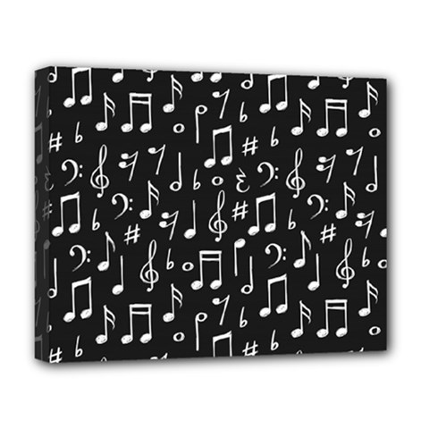 Chalk Music Notes Signs Seamless Pattern Deluxe Canvas 20  X 16  (stretched)