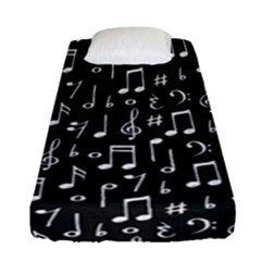 Chalk Music Notes Signs Seamless Pattern Fitted Sheet (single Size)