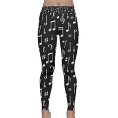 Chalk Music Notes Signs Seamless Pattern Classic Yoga Leggings