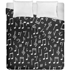 Chalk Music Notes Signs Seamless Pattern Duvet Cover Double Side (california King Size)