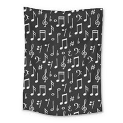 Chalk Music Notes Signs Seamless Pattern Medium Tapestry