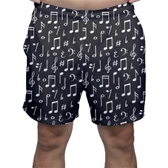 Chalk Music Notes Signs Seamless Pattern Men s Shorts