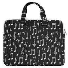 Chalk Music Notes Signs Seamless Pattern Macbook Pro 15  Double Pocket Laptop Bag 