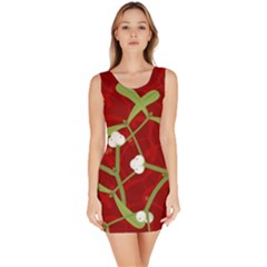 Mistletoe Christmas Texture Advent Bodycon Dress