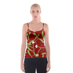 Mistletoe Christmas Texture Advent Spaghetti Strap Top