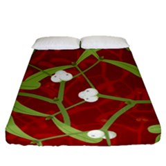 Mistletoe Christmas Texture Advent Fitted Sheet (queen Size)