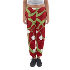 Mistletoe Christmas Texture Advent Women s Jogger Sweatpants