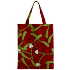 Mistletoe Christmas Texture Advent Zipper Classic Tote Bag