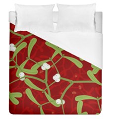 Mistletoe Christmas Texture Advent Duvet Cover (queen Size)