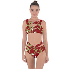 Mistletoe Christmas Texture Advent Bandaged Up Bikini Set 