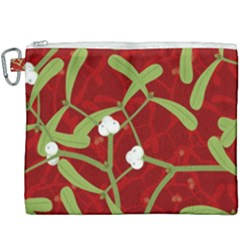Mistletoe Christmas Texture Advent Canvas Cosmetic Bag (xxxl)