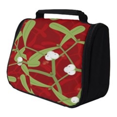 Mistletoe Christmas Texture Advent Full Print Travel Pouch (small)