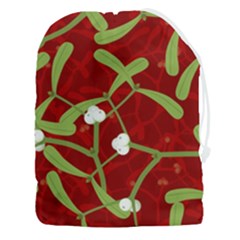 Mistletoe Christmas Texture Advent Drawstring Pouch (3xl)