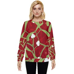 Mistletoe Christmas Texture Advent Hidden Pocket Sweatshirt by Hannah976