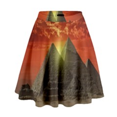 Pyramids Egypt Monument Landmark Sunrise Sunset Egyptian High Waist Skirt