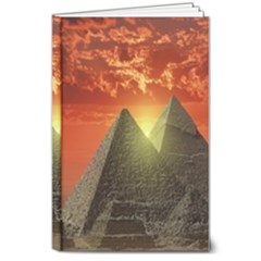 Pyramids Egypt Monument Landmark Sunrise Sunset Egyptian 8  X 10  Hardcover Notebook by Proyonanggan