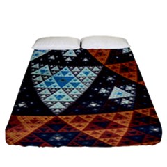 Fractal Triangle Geometric Abstract Pattern Fitted Sheet (california King Size)