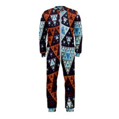 Fractal Triangle Geometric Abstract Pattern Onepiece Jumpsuit (kids)