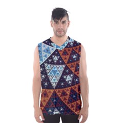 Fractal Triangle Geometric Abstract Pattern Men s Basketball Tank Top by Cemarart