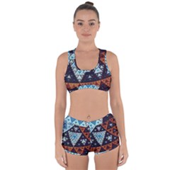 Fractal Triangle Geometric Abstract Pattern Racerback Boyleg Bikini Set