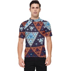 Fractal Triangle Geometric Abstract Pattern Men s Short Sleeve Rash Guard