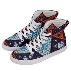 Fractal Triangle Geometric Abstract Pattern Men s Hi-top Skate Sneakers