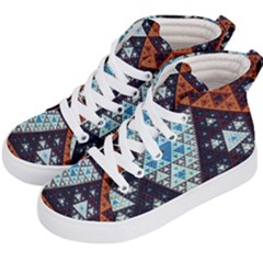 Fractal Triangle Geometric Abstract Pattern Kids  Hi-top Skate Sneakers