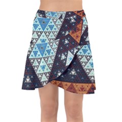 Fractal Triangle Geometric Abstract Pattern Wrap Front Skirt