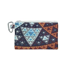 Fractal Triangle Geometric Abstract Pattern Canvas Cosmetic Bag (small)