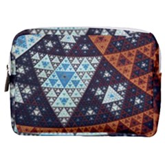 Fractal Triangle Geometric Abstract Pattern Make Up Pouch (medium)