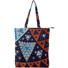 Fractal Triangle Geometric Abstract Pattern Double Zip Up Tote Bag