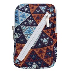 Fractal Triangle Geometric Abstract Pattern Belt Pouch Bag (small)