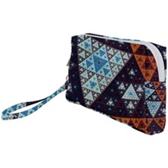 Fractal Triangle Geometric Abstract Pattern Wristlet Pouch Bag (small)