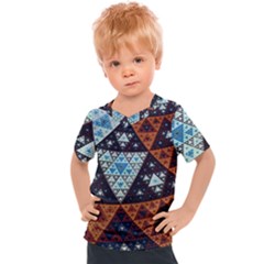 Fractal Triangle Geometric Abstract Pattern Kids  Sports T-shirt