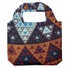 Fractal Triangle Geometric Abstract Pattern Premium Foldable Grocery Recycle Bag